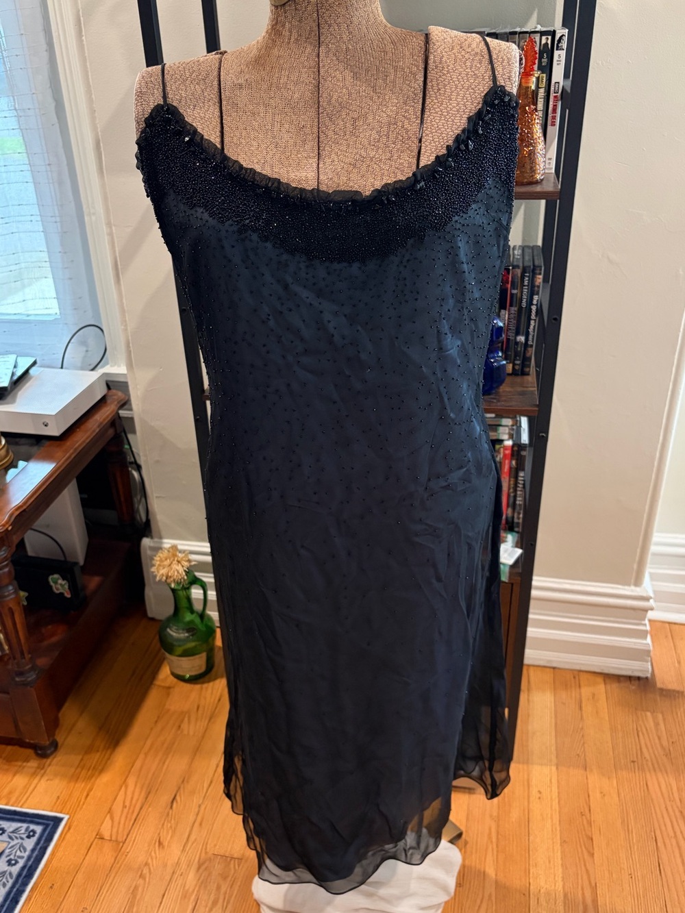 Blue Tahari Beaded Dress